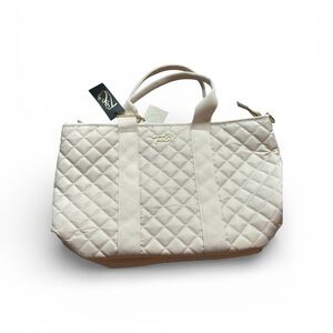Elegant Quilted Tote in Cream